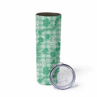 Omaomao Aloha Hawaii Skinny Tumbler Plumeria Lei With Palaka Motif LT14 - Polynesian Pride
