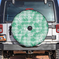 Omaomao Aloha Hawaii Spare Tire Cover Plumeria Lei With Palaka Motif LT14 Green - Polynesian Pride