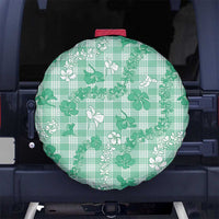 Omaomao Aloha Hawaii Spare Tire Cover Plumeria Lei With Palaka Motif LT14 No hole Green - Polynesian Pride
