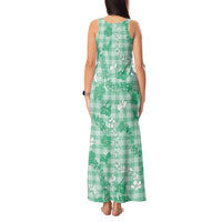 Omaomao Aloha Hawaii Tank Maxi Dress Plumeria Lei With Palaka Motif LT14 - Polynesian Pride