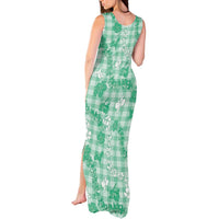 Omaomao Aloha Hawaii Tank Maxi Dress Plumeria Lei With Palaka Motif LT14 - Polynesian Pride