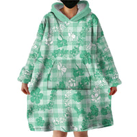 Omaomao Aloha Hawaii Wearable Blanket Hoodie Plumeria Lei With Palaka Motif LT14 - Polynesian Pride