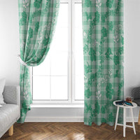 Omaomao Aloha Hawaii Window Curtain Plumeria Lei With Palaka Motif - Polynesian Pride