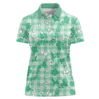 Omaomao Aloha Hawaii Women Polo Shirt Plumeria Lei With Palaka Motif - Polynesian Pride