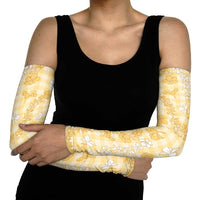 Melemele Aloha Hawaii Arm Sleeves Plumeria Lei With Palaka Motif - Polynesian Pride