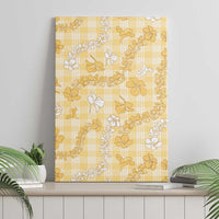 Melemele Aloha Hawaii Canvas Wall Art Plumeria Lei With Palaka Motif - Polynesian Pride