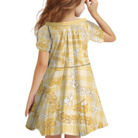Melemele Aloha Hawaii Family Matching Off Shoulder Short Dress and Hawaiian Shirt Plumeria Lei With Palaka Motif LT14 - Polynesian Pride