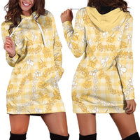 Melemele Aloha Hawaii Hoodie Dress Plumeria Lei With Palaka Motif LT14 - Polynesian Pride