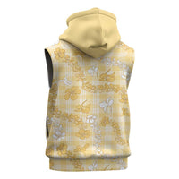 Melemele Aloha Hawaii Sleeveless Zip Hoodie Plumeria Lei With Palaka Motif LT14 - Polynesian Pride