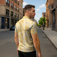Melemele Aloha Hawaii Zipper Polo Shirt Plumeria Lei With Palaka Motif LT14 - Polynesian Pride