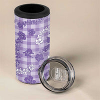 Poni Aloha Hawaii 4 in 1 Can Cooler Tumbler Plumeria Lei With Palaka Motif LT14 - Polynesian Pride
