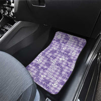 Poni Aloha Hawaii Car Mats Plumeria Lei With Palaka Motif - Polynesian Pride