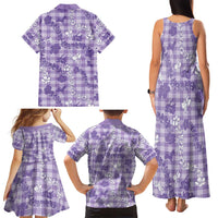 Poni Aloha Hawaii Family Matching Tank Maxi Dress and Hawaiian Shirt Plumeria Lei With Palaka Motif LT14 - Polynesian Pride