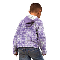 Poni Aloha Hawaii Kid Hoodie Plumeria Lei With Palaka Motif - Polynesian Pride
