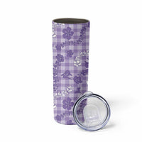 Poni Aloha Hawaii Skinny Tumbler Plumeria Lei With Palaka Motif LT14 - Polynesian Pride