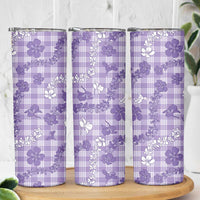 Poni Aloha Hawaii Skinny Tumbler Plumeria Lei With Palaka Motif LT14 - Polynesian Pride