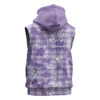 Poni Aloha Hawaii Sleeveless Zip Hoodie Plumeria Lei With Palaka Motif LT14 - Polynesian Pride