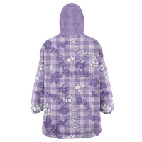 Poni Aloha Hawaii Wearable Blanket Hoodie Plumeria Lei With Palaka Motif LT14 - Polynesian Pride