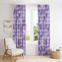 Poni Aloha Hawaii Window Curtain Plumeria Lei With Palaka Motif - Polynesian Pride
