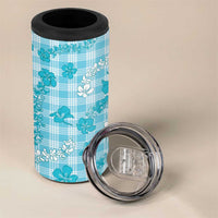 Polu Aloha Hawaii 4 in 1 Can Cooler Tumbler Plumeria Lei With Palaka Motif LT14 - Polynesian Pride