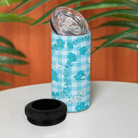 Polu Aloha Hawaii 4 in 1 Can Cooler Tumbler Plumeria Lei With Palaka Motif LT14 - Polynesian Pride