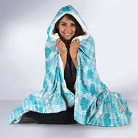 Polu Aloha Hawaii Hooded Blanket Plumeria Lei With Palaka Motif - Polynesian Pride