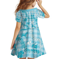 Polu Aloha Hawaii Kid Short Sleeve Dress Plumeria Lei With Palaka Motif LT14 - Polynesian Pride