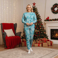 Polu Aloha Hawaii Christmas Pajama Set Plumeria Lei With Palaka Motif - Polynesian Pride