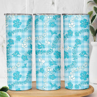 Polu Aloha Hawaii Skinny Tumbler Plumeria Lei With Palaka Motif LT14 - Polynesian Pride
