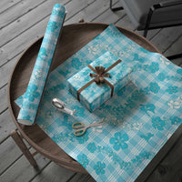 Polu Aloha Hawaii Wrapping Paper Plumeria Lei With Palaka Motif - Polynesian Pride
