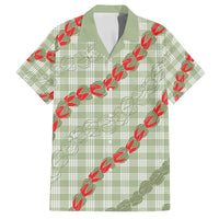 Omaomao Aloha Hawaii Family Matching Long Sleeve Bodycon Dress and Hawaiian Shirt Rosebud Lei With Palaka Motif LT14 Dad's Shirt - Short Sleeve Green - Polynesian Pride