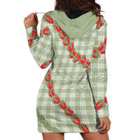 Omaomao Aloha Hawaii Hoodie Dress Rosebud Lei With Palaka Motif LT14 - Polynesian Pride