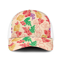 Colorful Aloha Hawaii Hibiscus Orchid Seamless Baseball Net Cap