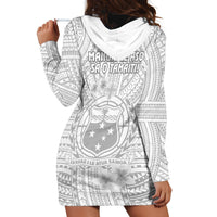 Samoa White Sunday Hoodie Dress Manuia le Aso Sa o Tamaiti Polynesian Plumeria LT14 - Polynesian Pride