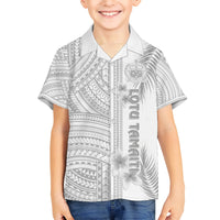 Samoa White Sunday Kid Hawaiian Shirt Manuia le Aso Sa o Tamaiti Polynesian Plumeria LT14 Kid White - Polynesian Pride