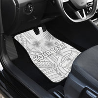 Personalised Samoa White Sunday Car Mats Manuia le Aso Sa o Tamaiti Polynesian Plumeria LT14 - Polynesian Pride