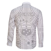 Personalised Samoa White Sunday Family Matching Short Sleeve Bodycon Dress and Hawaiian Shirt Manuia le Aso Sa o Tamaiti Polynesian Plumeria LT14 - Polynesian Pride