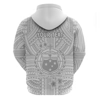 Personalised Samoa White Sunday Hoodie Manuia le Aso Sa o Tamaiti Polynesian Plumeria LT14 - Polynesian Pride