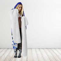 Personalised American Samoa Fautasi Race Hooded Blanket Eagle With Polynesian Pattern LT14 - Polynesian Pride