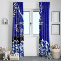 Personalised American Samoa Fautasi Race Window Curtain Eagle With Polynesian Pattern LT14 - Polynesian Pride