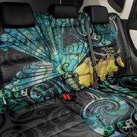 New Zealand Fantail Bird Back Car Seat Cover Maori Piwakawaka Kowhai - Paua Shell Pattern LT14 - Polynesian Pride
