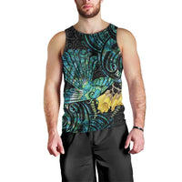 New Zealand Fantail Bird Men Tank Top Maori Piwakawaka Kowhai - Paua Shell Pattern LT14 - Polynesian Pride