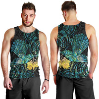 New Zealand Fantail Bird Men Tank Top Maori Piwakawaka Kowhai - Paua Shell Pattern LT14 - Polynesian Pride