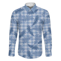 Blue Palaka Hawaii Palapalai Family Matching Tank Maxi Dress and Hawaiian Shirt Hawaiian Fern LT14 Dad's Shirt - Long Sleeve Blue - Polynesian Pride