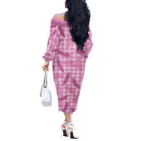Purple Palaka Hawaii Palapalai Off The Shoulder Long Sleeve Dress Hawaiian Fern LT14 - Polynesian Pride