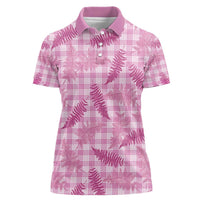 Purple Palaka Hawaii Palapalai Women Polo Shirt Hawaiian Fern LT14 Female Purple - Polynesian Pride