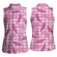 Purple Palaka Hawaii Palapalai Women Sleeveless Polo Shirt Hawaiian Fern LT14 - Polynesian Pride
