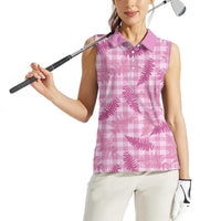 Purple Palaka Hawaii Palapalai Women Sleeveless Polo Shirt Hawaiian Fern LT14 - Polynesian Pride