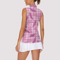 Purple Palaka Hawaii Palapalai Women Sleeveless Polo Shirt Hawaiian Fern LT14 - Polynesian Pride