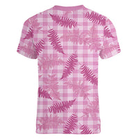 Purple Palaka Hawaii Palapalai Women V-Neck T-Shirt Hawaiian Fern LT14 - Polynesian Pride